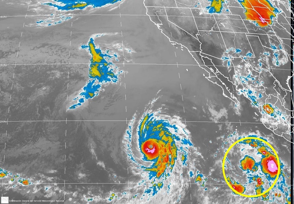 Lluvias, oceano pacifico, Tormenta tropical