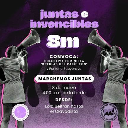 feministas, Marcha 8M, Mazatlán