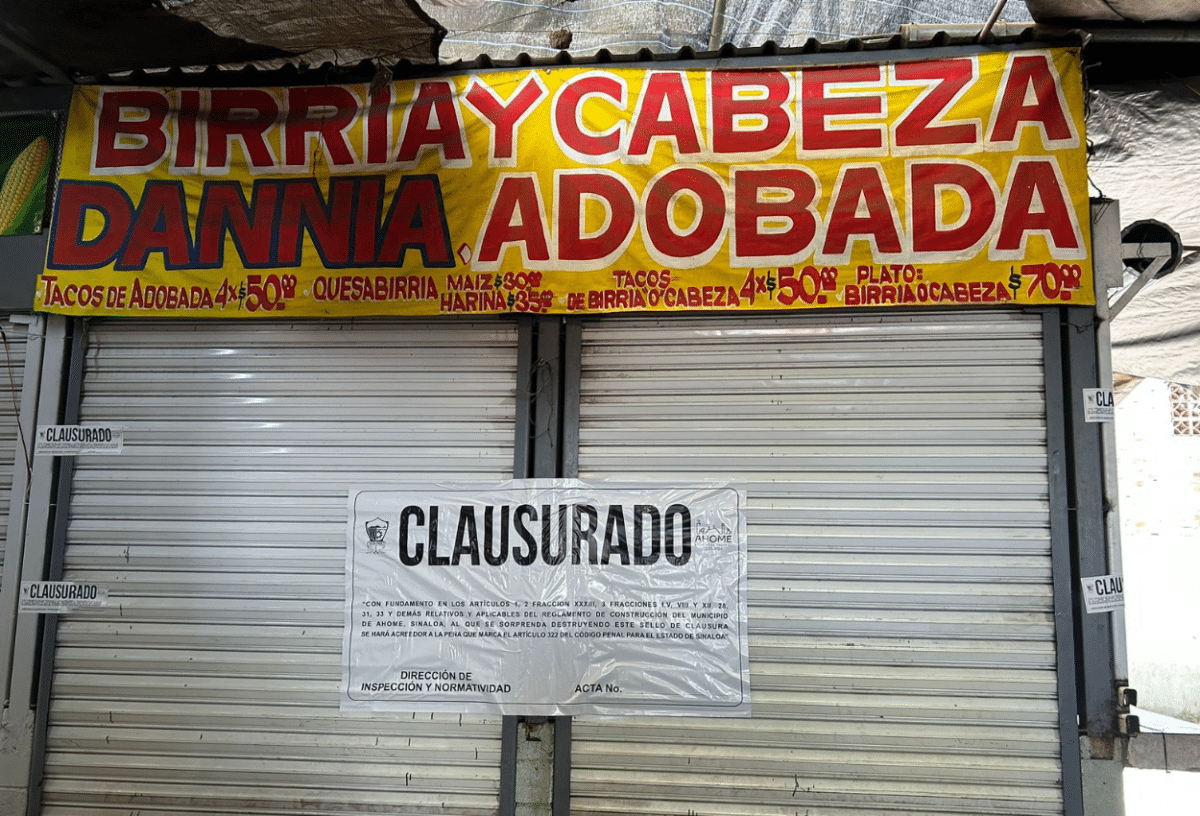 clausura, Comercio, locales, Los Mochis, Zona 030