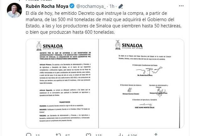 agricultores, compra de Maíz, Rocha Moya