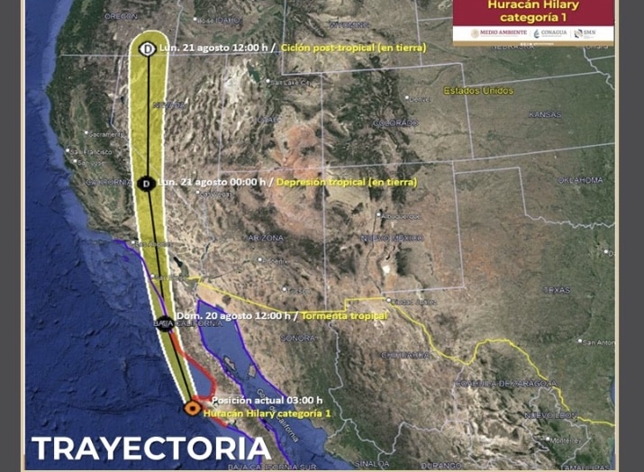 clima, Huracán Hilary