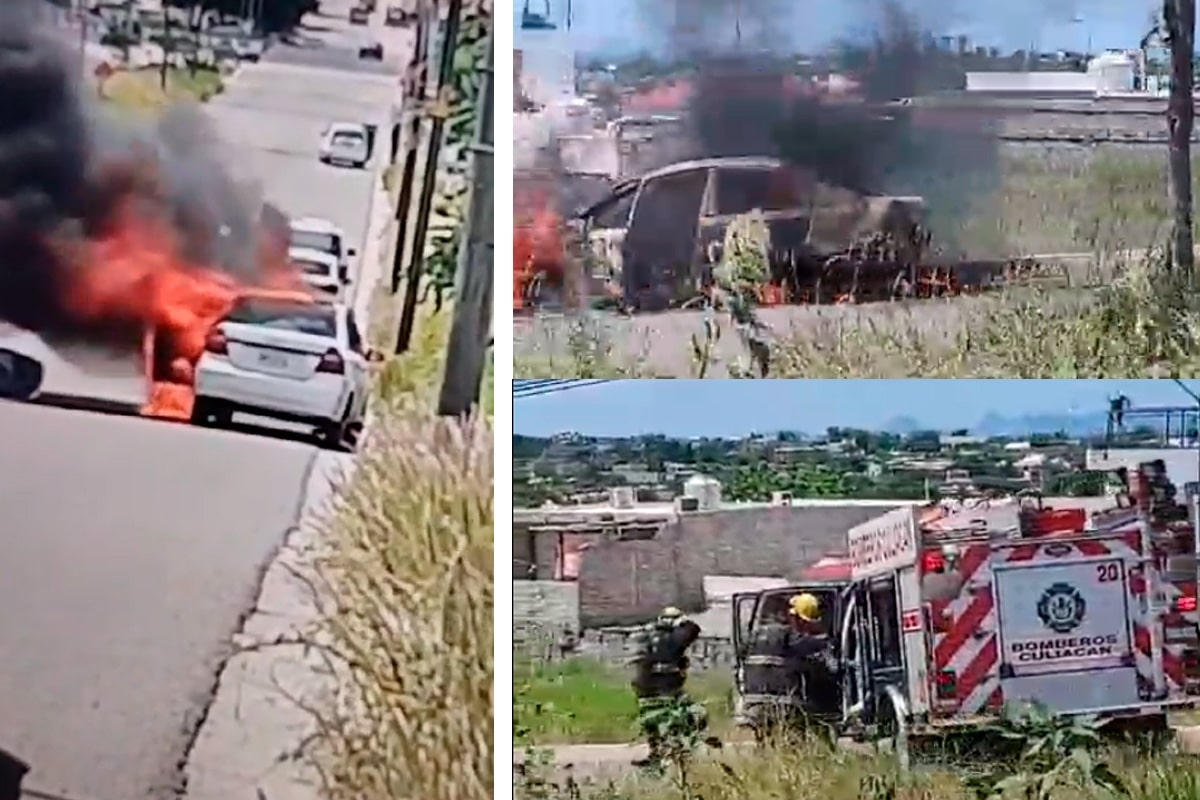 Culiacán, incendio, vehículo