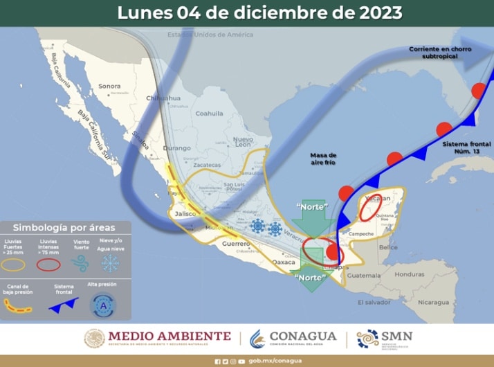 clima, frente frío, México