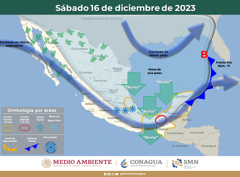 clima, frente frío, México