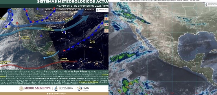 clima, frente frío, smn