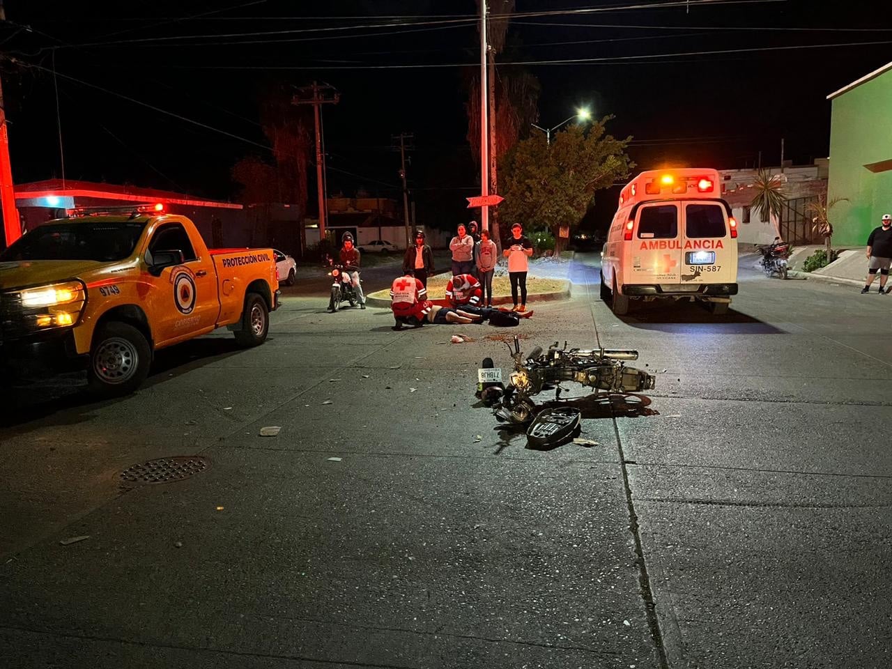 accidente, heridos, Los Mochis, motociclista