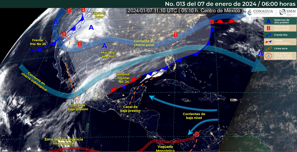 clima, frente frío, Sinaloa