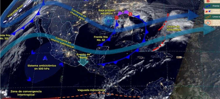 clima, frente frío, México