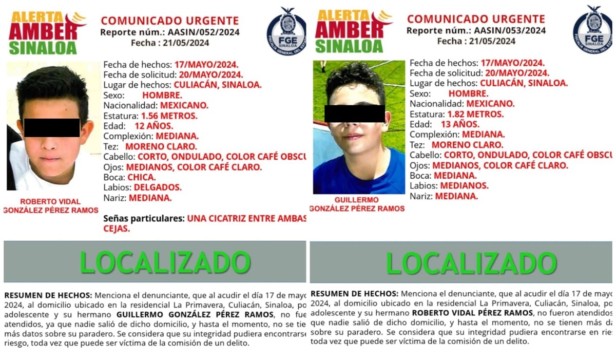 Culiacán, encontrados, Niños desaparecidos