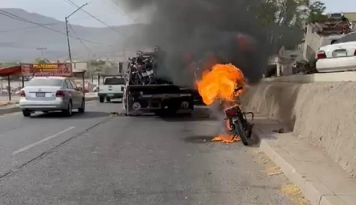 Culiacán, incendio, moto