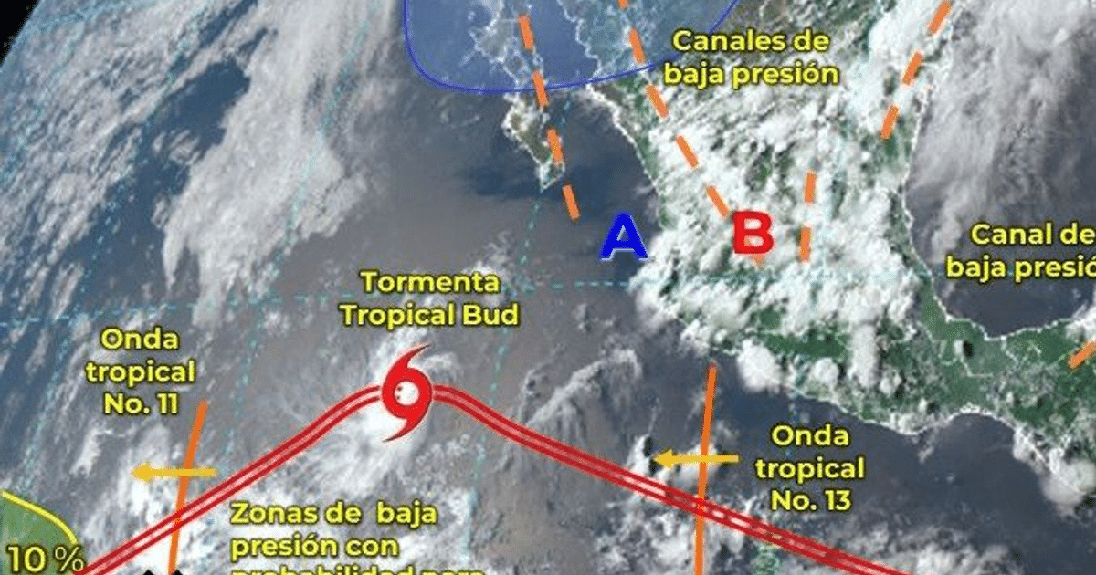 ciclón Bud, impacto en México, oceano pacifico, pronósticos meteorológicos, temporada de huracanes