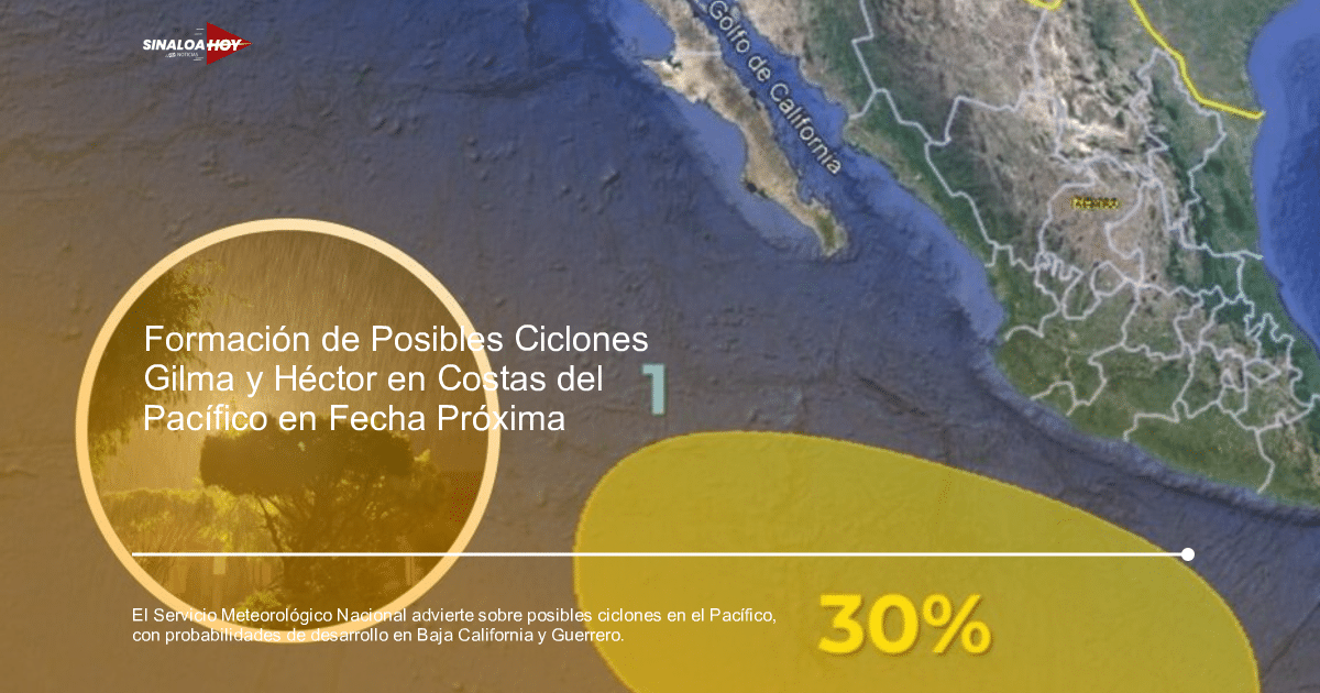 Baja California Sur, Ciclones tropicales, Guerrero Jalisco, oceano pacifico, Servicio Meteorológico Nacional