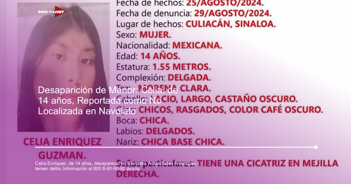 . Sinaloa, adolescente, alerta amber, búsqueda., desaparicion