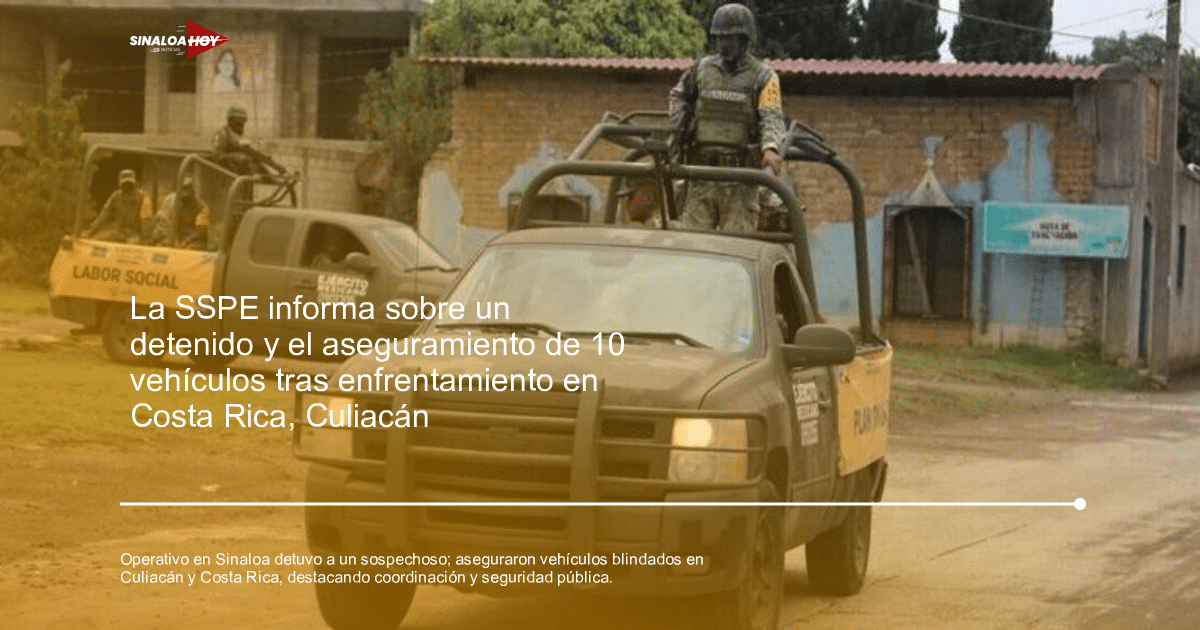 . Sinaloa, accidente Culiacán, detencion, Operativo de Seguridad, Vehículos blindados