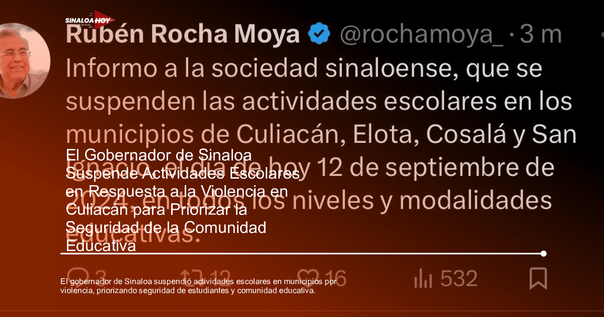 . Sinaloa, alerta de seguridad, amenaza de violencia, medidas preventivas, suspensión de clases