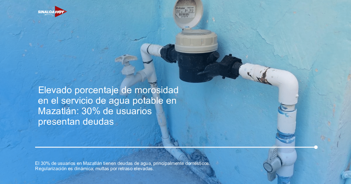 . Mazatlán, agua potable, deudas, multas., usuarios domésticos