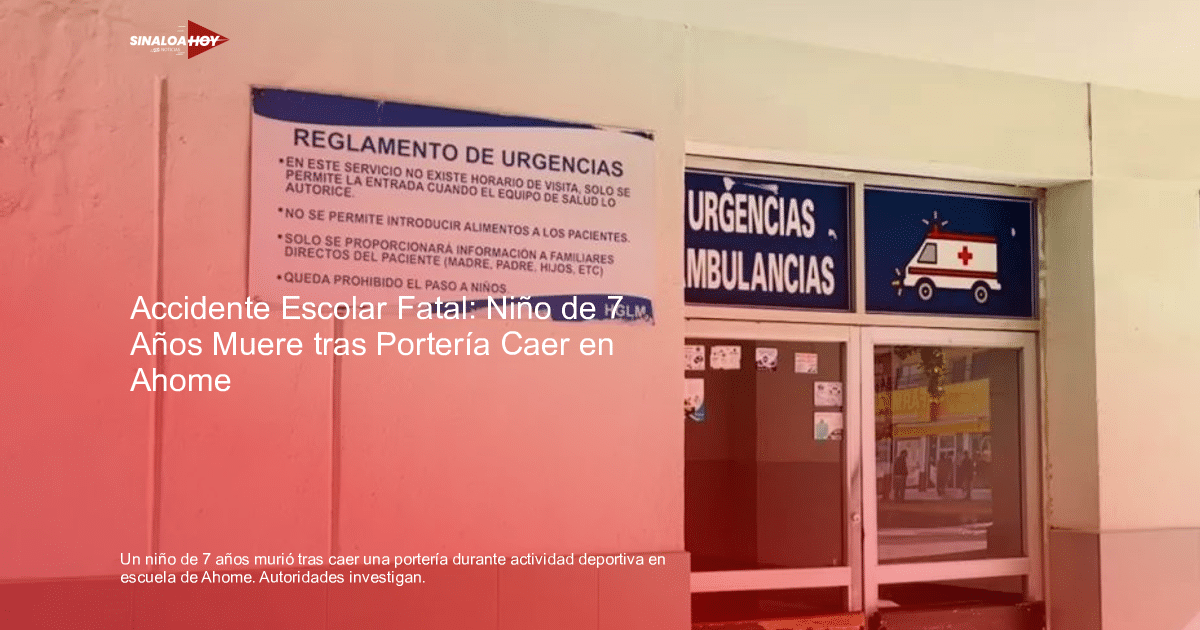 Letrero de normas en la entrada de urgencias del hospital IMSS en El Carrizo, con señalización de urgencias y ambulancias.