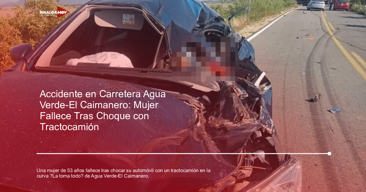 Vehículo dañado tras accidente en carretera Agua Verde-El Caimanero