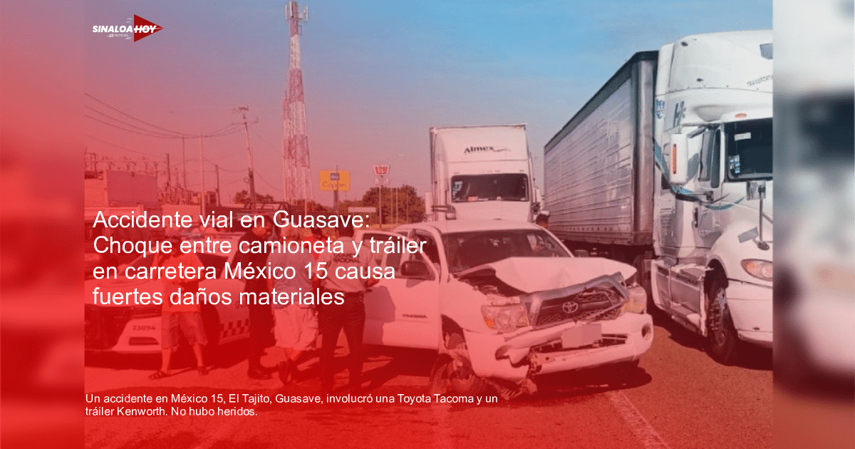 Accidente de tráfico en carretera con camioneta Toyota dañada y presencia policial