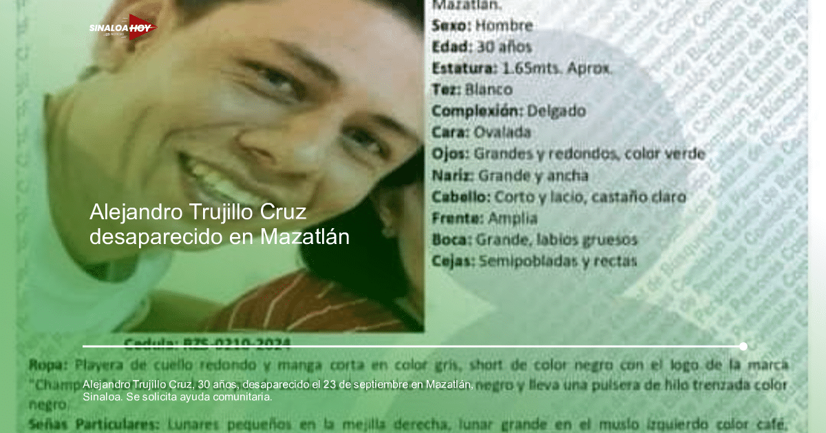 Ficha de identificación de Alejandro Trujillo Cruz con detalles personales y fotografía.