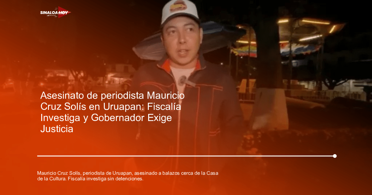 Escena del crimen en Uruapan donde fue asesinado el periodista Mauricio Cruz Solís