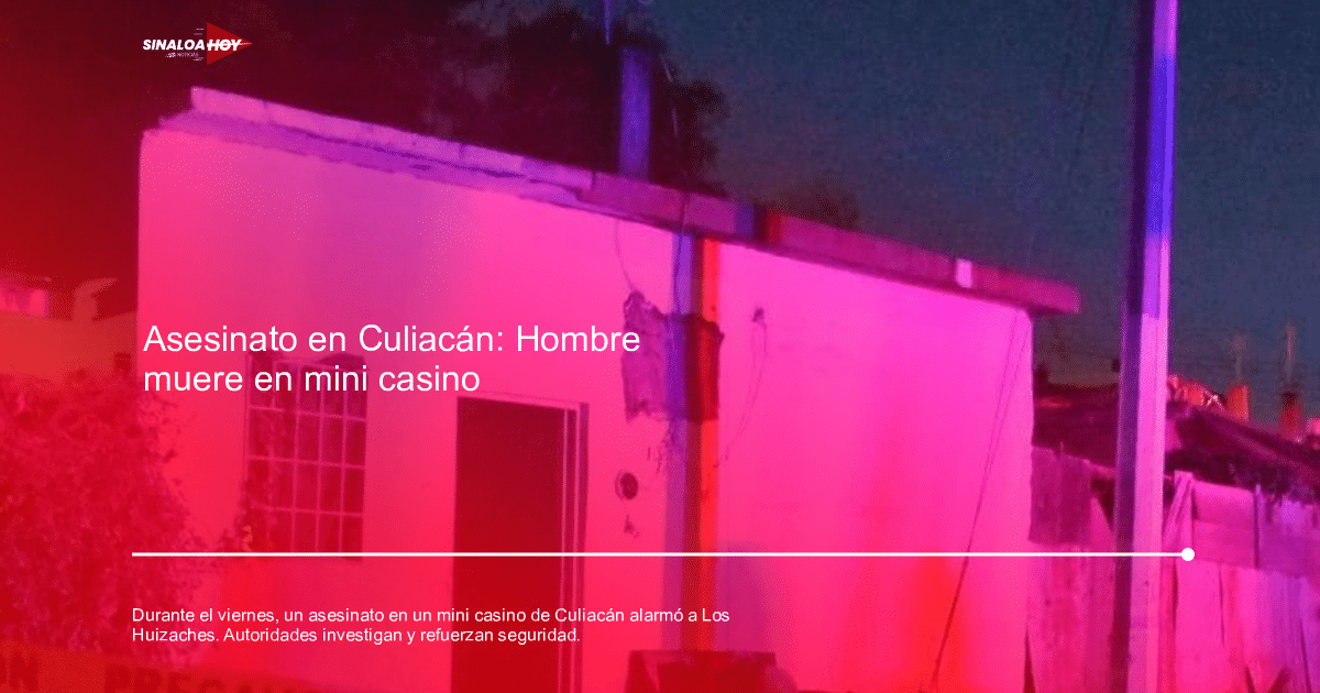 Casa iluminada con luces púrpuras en Culiacán, escenario de un asesinato en mini casino.