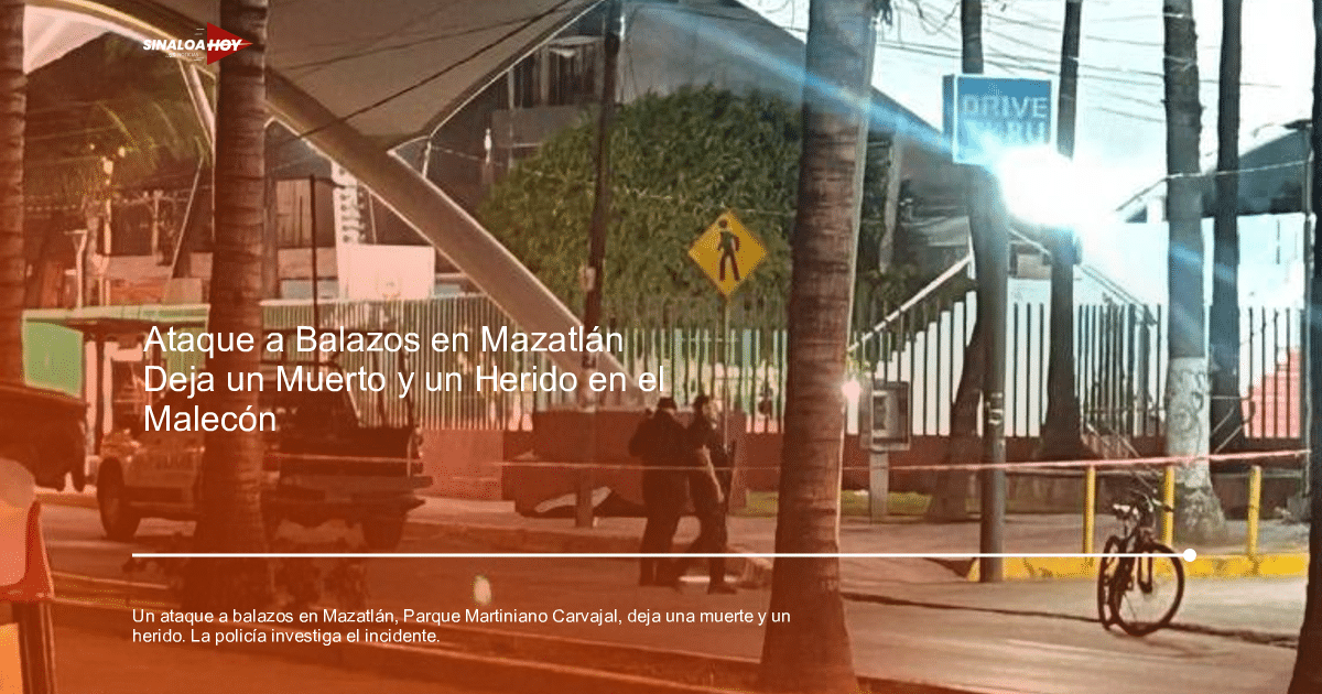Vista del Parque Martiniano Carvajal en Mazatlán, lugar del reciente incidente violento.