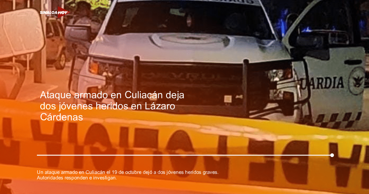 Camioneta de seguridad con cinta de policía en escena de crimen en Culiacán.