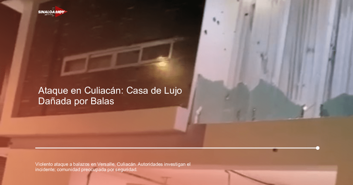 Fachada de edificio con pared negra y sección superior deteriorada, posiblemente vinculada a un ataque en Culiacán.