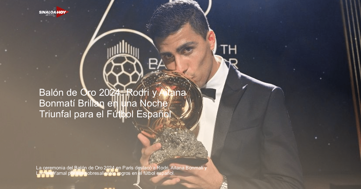 Rodri besando el Balón de Oro 2024 en París