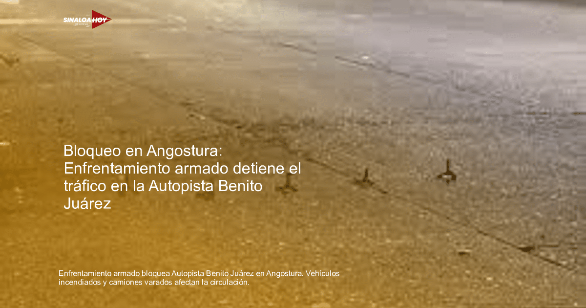 Tachuelas oscuras en pavimento de concreto, relacionadas con bloqueo en autopista Benito Juárez en Angostura.