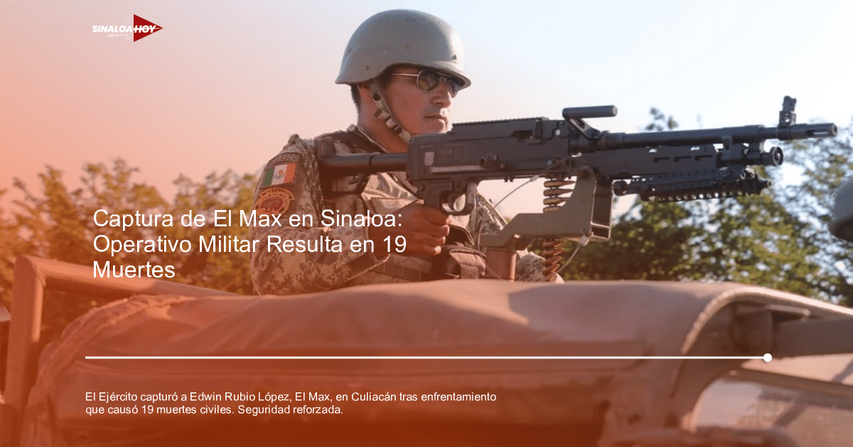 Soldado mexicano con uniforme y casco sosteniendo un arma sobre un vehículo militar en Culiacán.