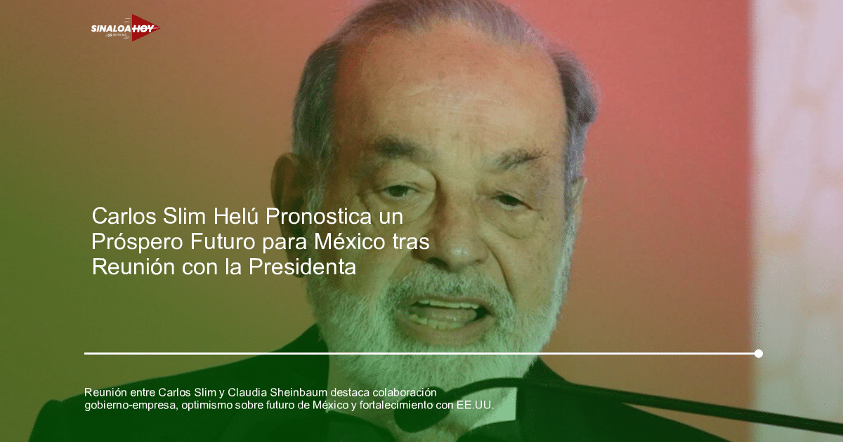 Carlos Slim y Claudia Sheinbaum en reunión en Palacio Nacional