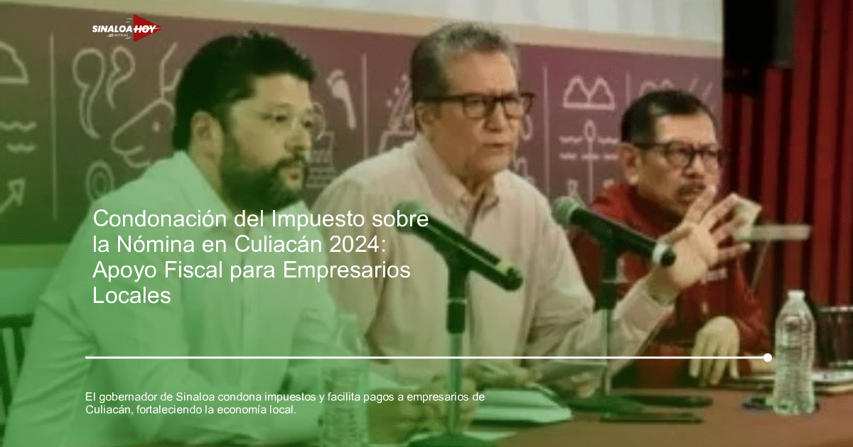 Tres hombres en conferencia sobre medidas económicas en Culiacán