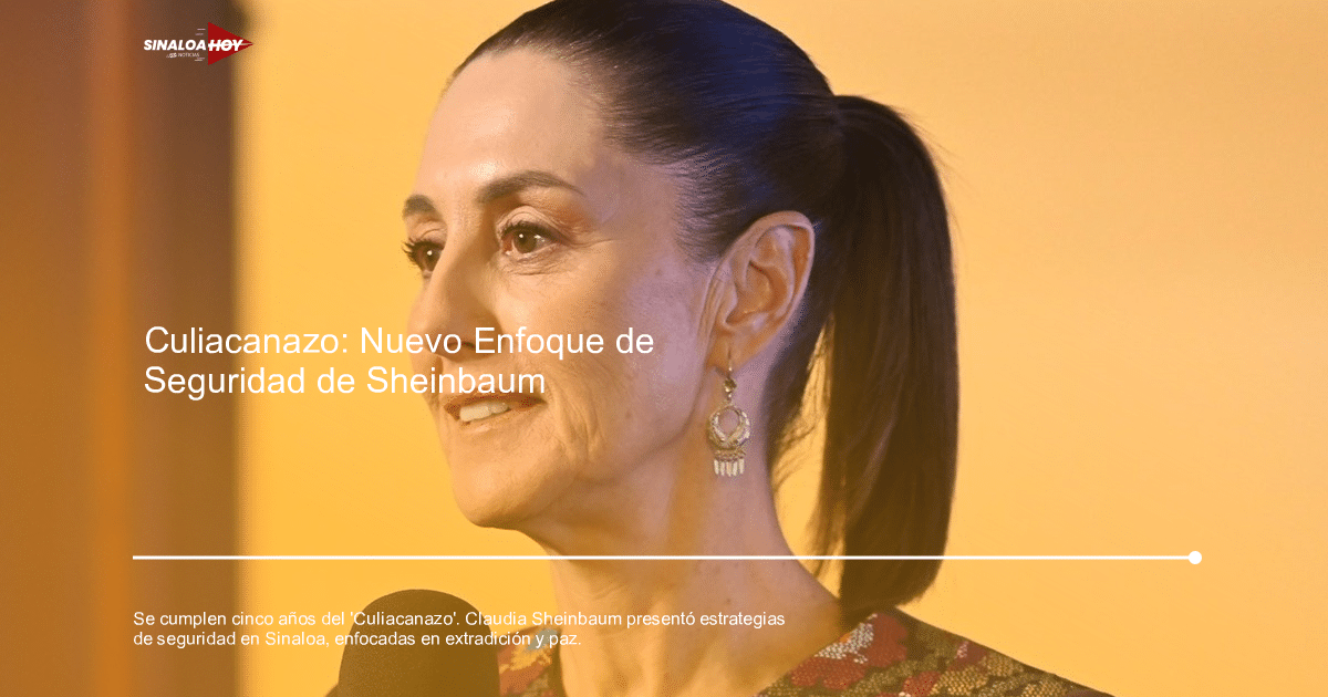 Claudia Sheinbaum hablando en una conferencia sobre seguridad en Sinaloa