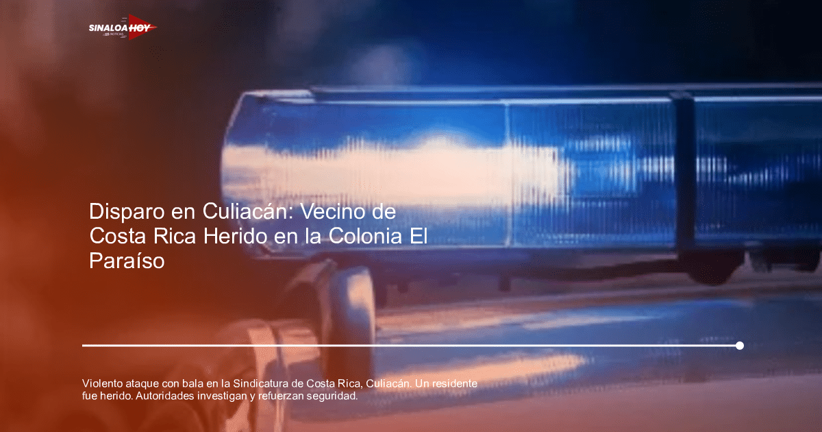 Luz azul de emergencia encendida en un vehículo policial durante un incidente en Culiacán.