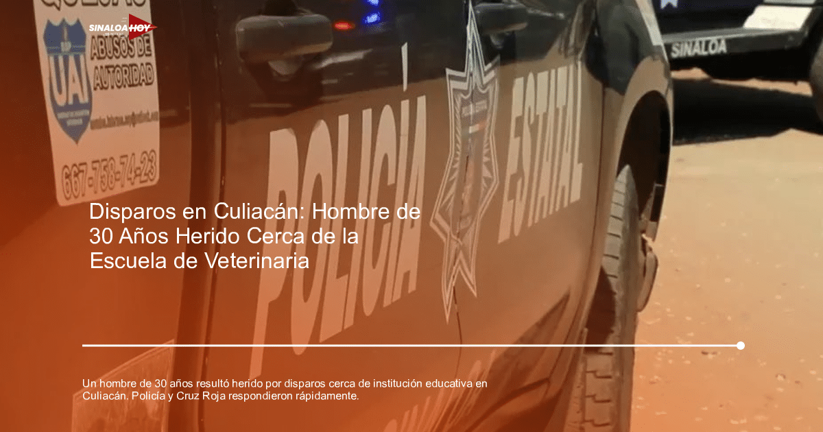 Camioneta de la policía estatal con emblema y adhesivo sobre denuncias de abuso, en un entorno al aire libre.