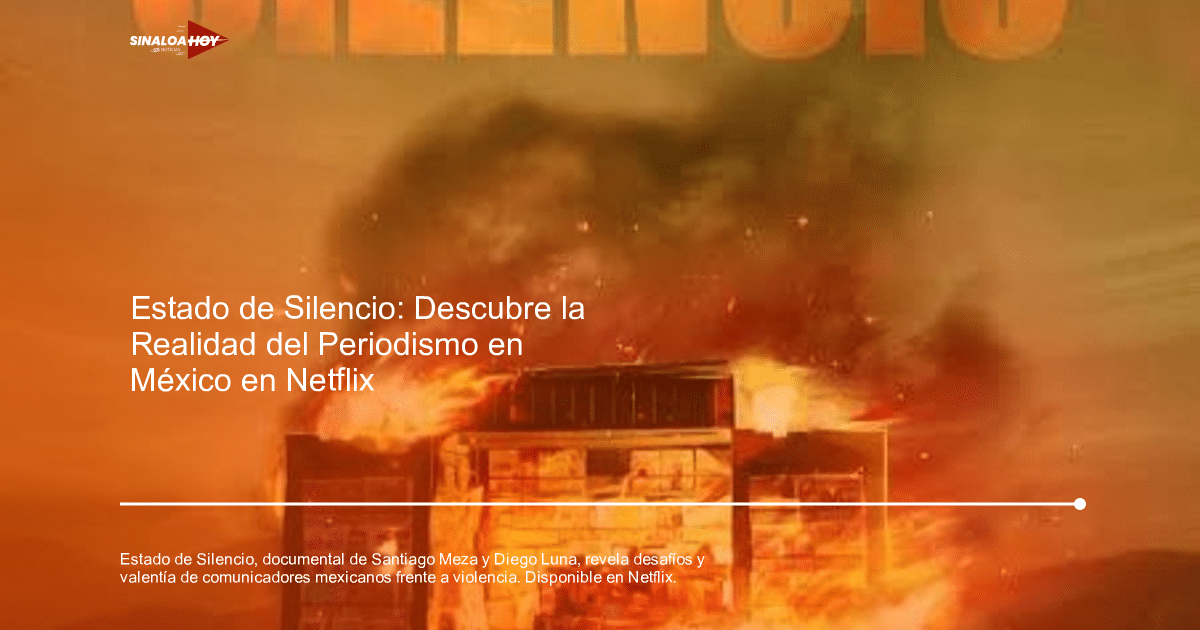 Atardecer en llamas con estructura ardiendo, simbolizando conflicto y destrucción.