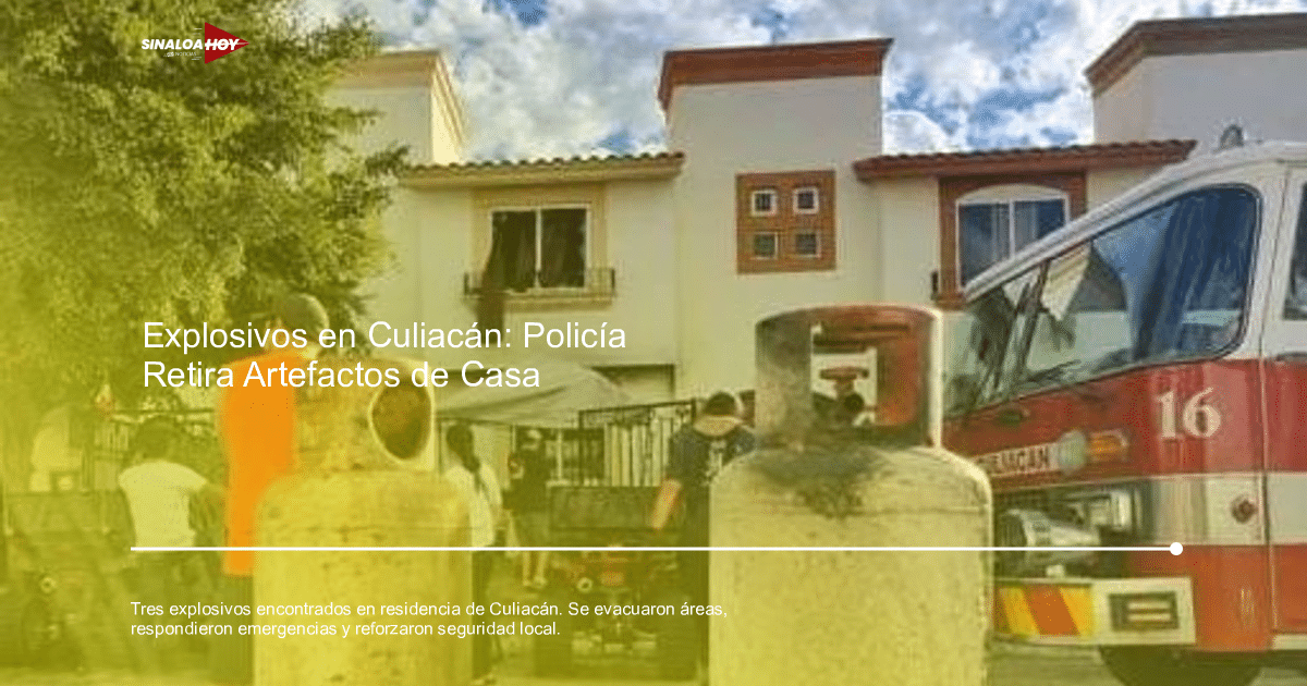 Operación de emergencia en Culiacán con tanques de gas y camión de bomberos