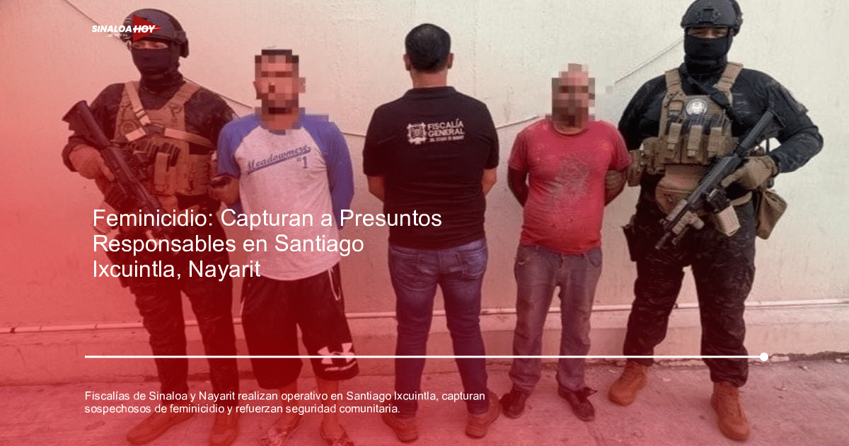 Operativo policial en Santiago Ixcuintla con detenidos bajo custodia