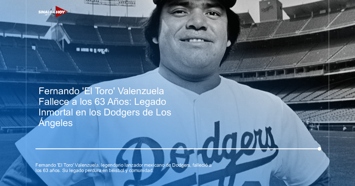 Fernando Valenzuela posando en un estadio vacío con camiseta de los Dodgers en blanco y negro.