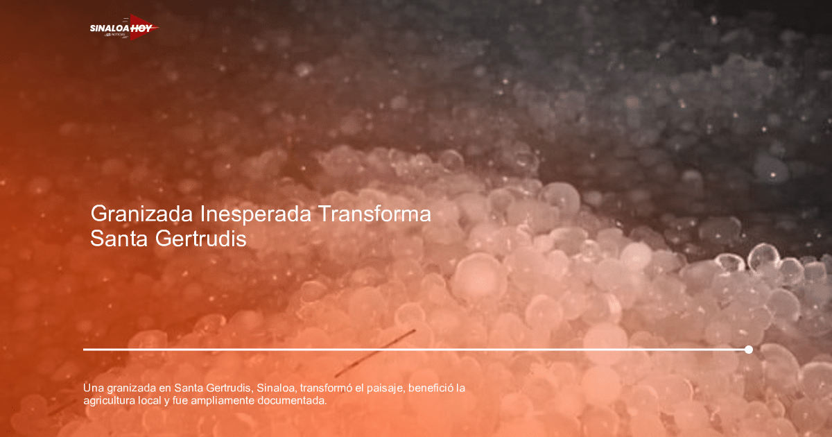 Bolas de granizo en el suelo tras tormenta en carretera Culiacán-Eldorado