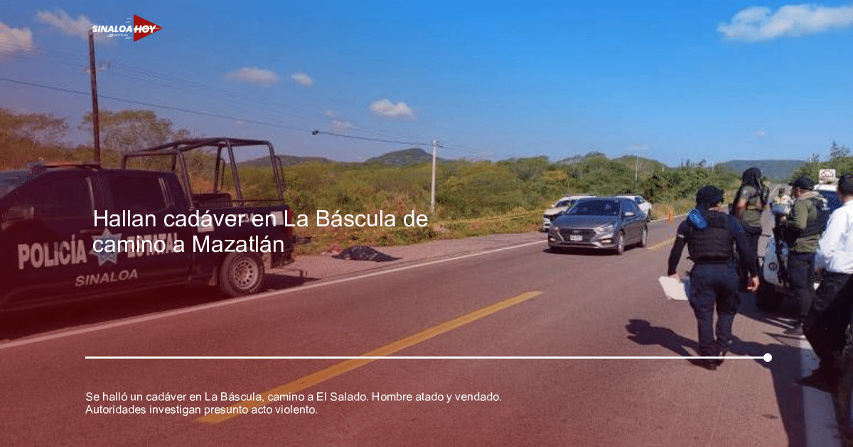 Operativo policial en carretera de Sinaloa tras hallazgo de cadáver