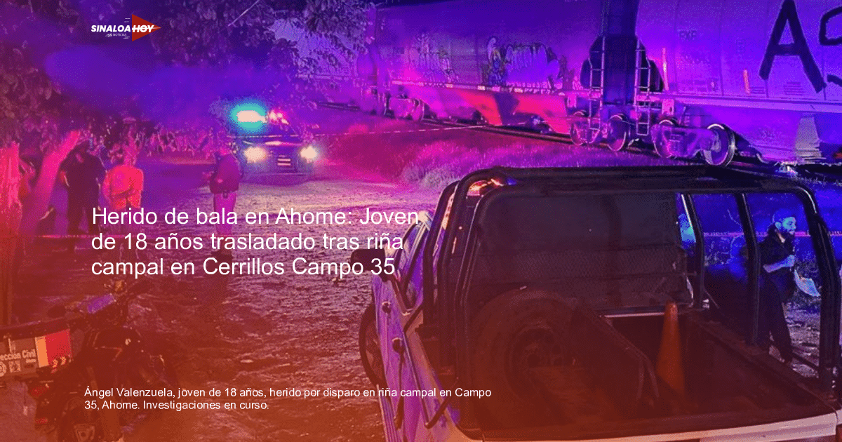 Escena de emergencia con tren y vehículos de respuesta en Ahome