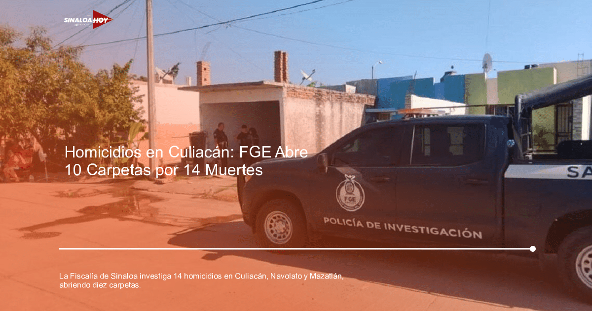 Camioneta de Policía de Investigación en Culiacán con oficiales y civiles en escena.