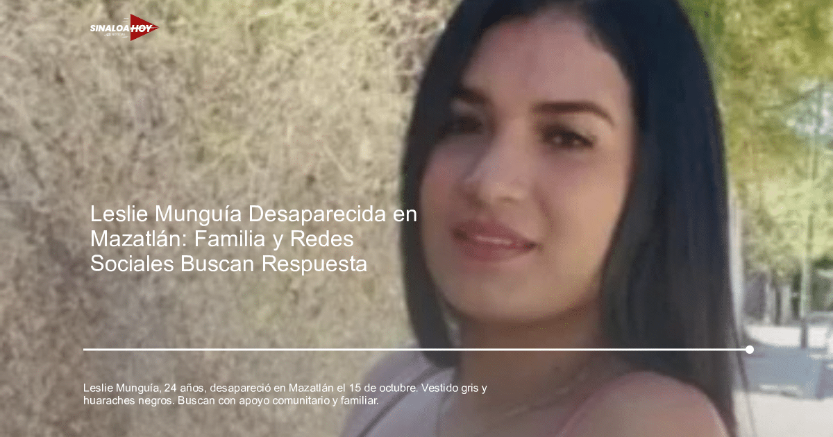 Leslie Munguía con vestido gris y huaraches negros, último avistamiento en Mazatlán