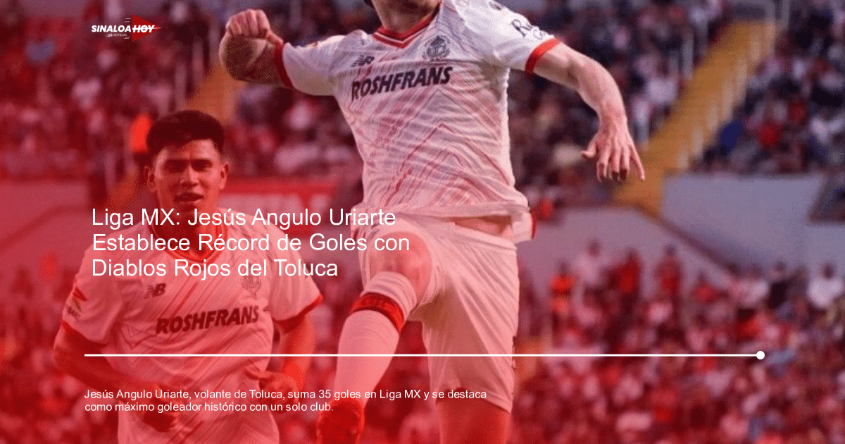 Jesús Ricardo Angulo celebrando un gol con Toluca en el Torneo Apertura 2024