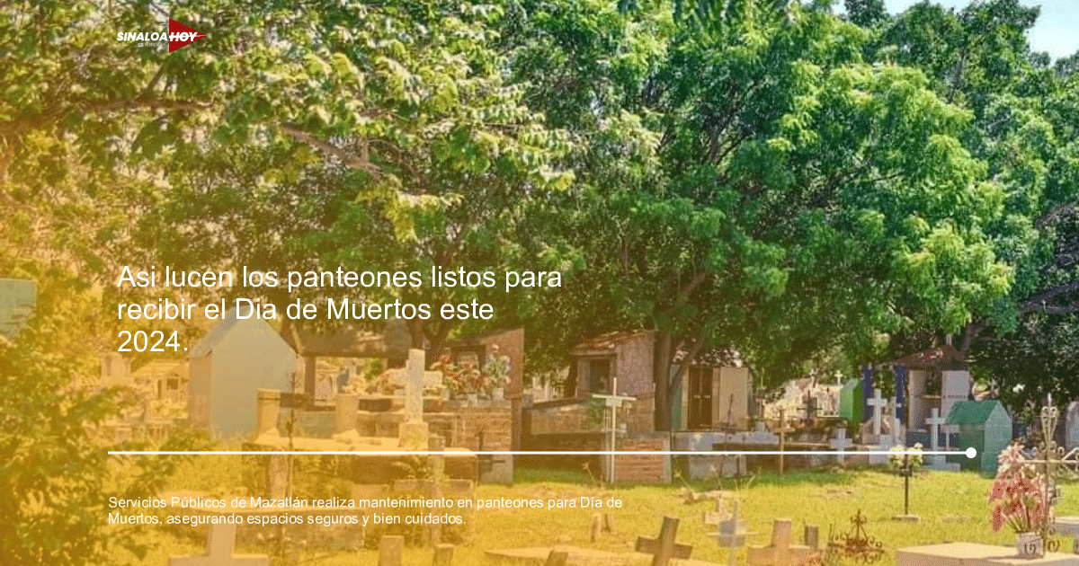 Cementerio con árboles y tumbas decoradas con flores en un día soleado