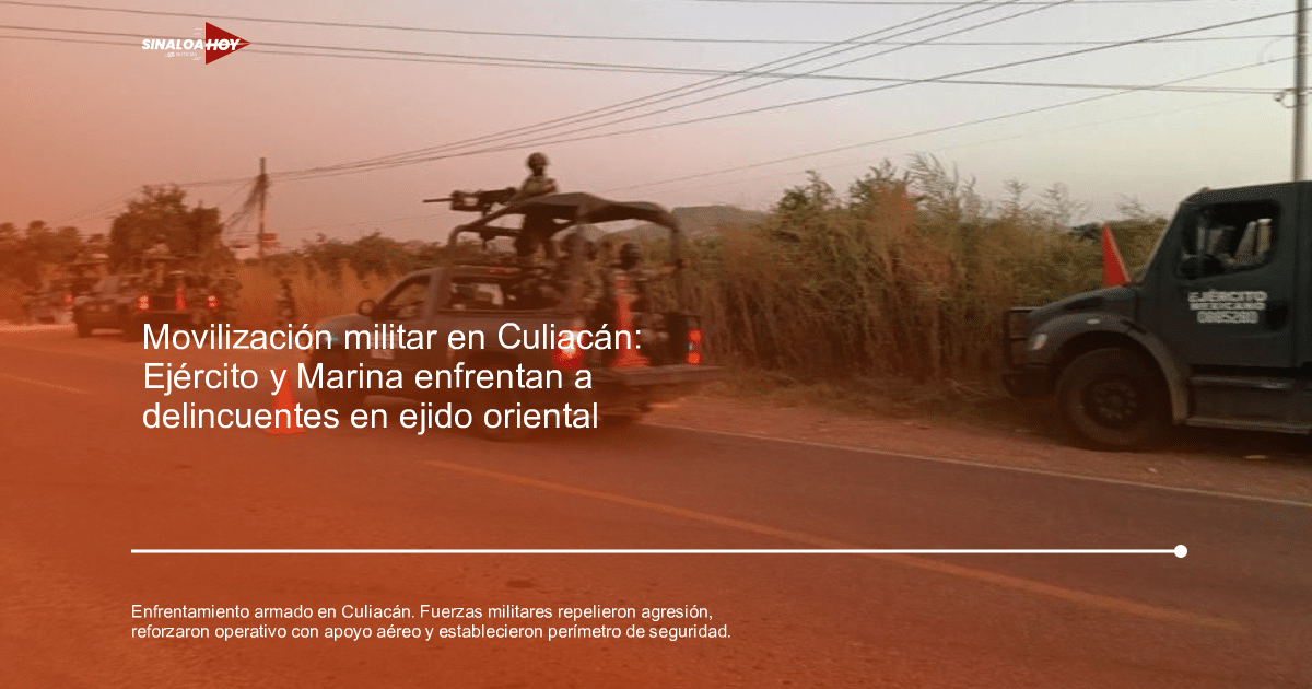 Camionetas militares con soldados armados en un operativo de seguridad en Culiacán.