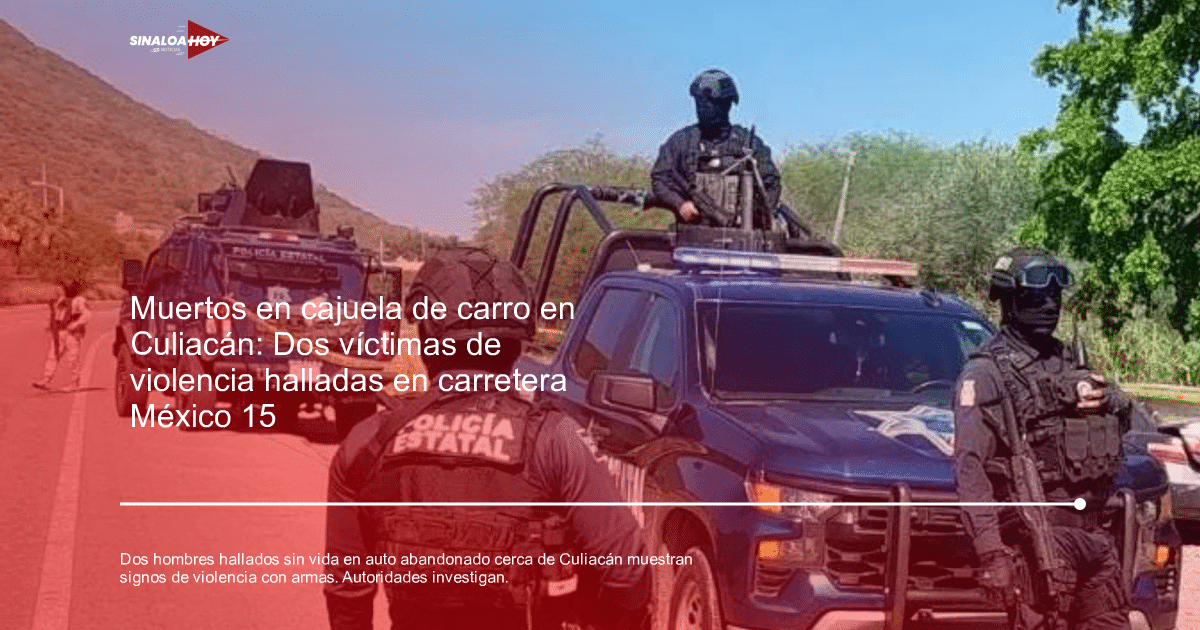 Operativo policial en carretera rural con oficiales y vehículos tácticos en Culiacán